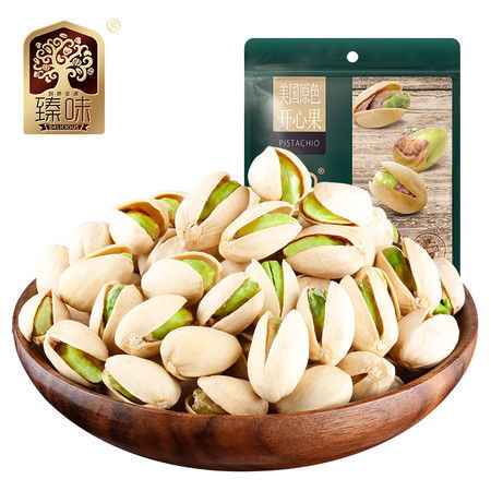 臻味休闲零食 品味美国原色开心果，240g+80g×3袋干果组合的惬意时光